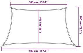 Para-sol estilo vela 160 g/m² 3/4x2 m PEAD bege