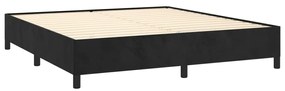 Estrutura de cama sem colchão 160x200 cm veludo preto