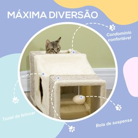 PawHut Túnel para Gatos com Bola Supensa Túnel para Gatos Dobrável com