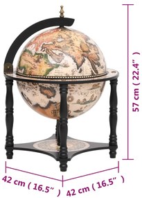 Garrafeira forma de globo madeira eucalipto maciça preto