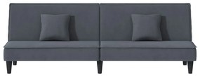Sofá-cama veludo cinzento-escuro