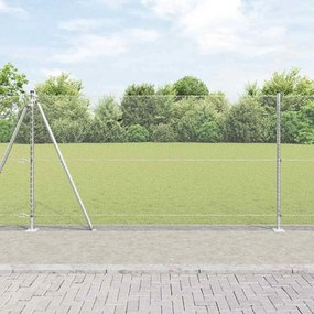 vidaXL Poste de Cerca Prateado 25 x 1,2 m (malha de 13 mm) Aço