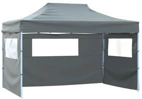 Tenda dobrável com 3 paredes 3x4,5 m antracite