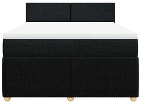 Cama com molas/colchão 160x200 cm tecido preto