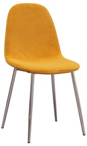 Cadeira Chrome Teok Veludo - Amarelo