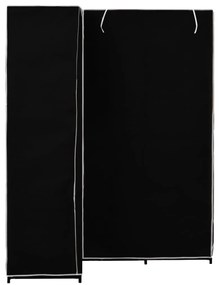 Roupeiro de canto 130x87x169 cm preto