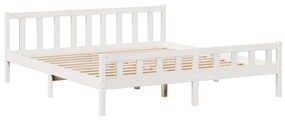 Cama com estante sem colchão 180x200 cm pinho maciço branco