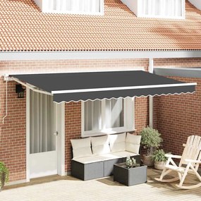vidaXL Tecido de substituição para toldo para estrutura de 4x2 m Antracite