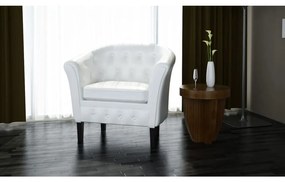 Poltrona em couro artificial branco