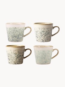 Canecas com vidrado reativo artesanais 70's, conjunto de 4