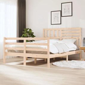 3101058 vidaXL Estrutura de cama dupla pequena 4FT 120x190 cm madeira maciça