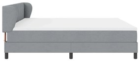Cama Box Spring com Colchão Cinza Claro 200x200 cm em Tecido
