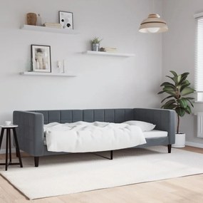 Sofá-cama 90x200 cm veludo cinzento-escuro