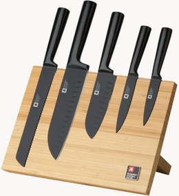 Facas de cozinha com bloco de madeira Nox, conjunto de 6