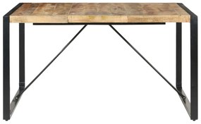 Mesa de jantar 140x140x75 cm madeira de mangueira áspera