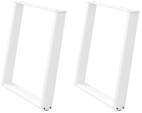 Pernas p/ mesa de jantar 2 pcs forma U 70x(72-73) cm aço branco