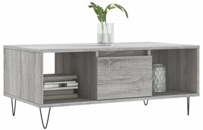 Mesa de centro 90x50x36,5 cm derivados madeira cinzento sonoma