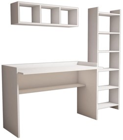 Secretária de Estudo e Estante Hera – Branco – Secretária: 118x80x58 c