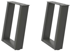 Pés para mesa de centro em formato de U, 2 peças, antracite, 28x(42-43