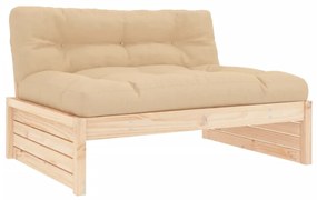 5 pcs conjunto lounge jardim com almofadões madeira maciça