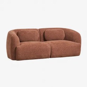 Sofá Modular De 2 Peças Em Chenille Coquette Chenille Castanho Ferrugem - Sklum