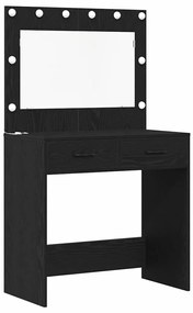 Conjunto de Mesa de Maquilhagem em 3 Peças com Espelho LED em Madeira