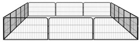 Parque p/ cães c/ 16 painéis 100x50 cm aço revestido a pó preto