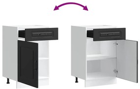 Armário de cozinha baixo Kalmar madeira artificial preto