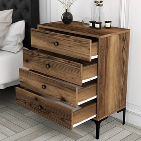 Cómoda Lizbon500 – Nogueira – 76x90,7x40 cm