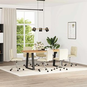 Cadeiras de jantar 6 pcs couro artificial cor creme