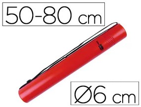 Tubo Porta Desenhos Extensível 80 cm Vermelho