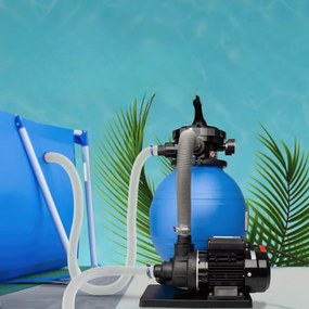 Sistema de filtragem de areia para piscinas 9960 l/h com pré-filtro e depósito XXL