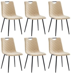 vidaXL Cadeiras de jantar 6 pcs couro artificial cor creme