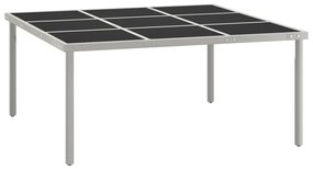313084 vidaXL Mesa de jantar para jardim 170x170x74,5 cm vidro e aço
