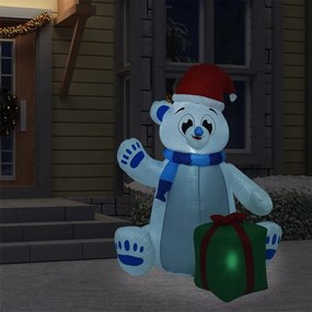 vidaXL Urso polar insuflável de Natal LED interior/exterior 1,8 m