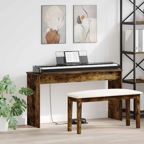 vidaXL Suporte de Teclado Carvalho Defumado 120 x 32 x 64 cm