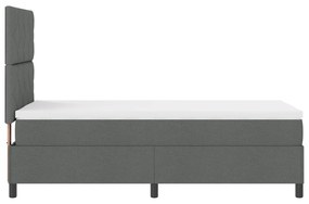 Cama Box Spring com Colchão Cinza Escuro 100x200 cm Tecido