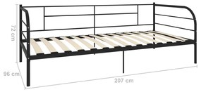 Estrutura sofá-cama 90x200 cm metal preto