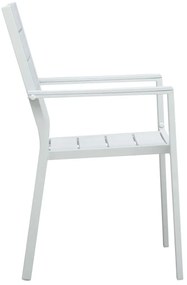 Cadeiras jardim 4 pcs PEAD aspeto madeira branco