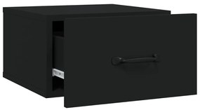 Mesas de cabeceira montagem na parede 2 pcs 35x35x20 cm preto