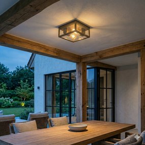 Candeeiro de teto vintage ouro antigo IP44 2 luzes - Charlois