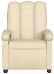 Poltrona de massagens reclinável tecido cor creme