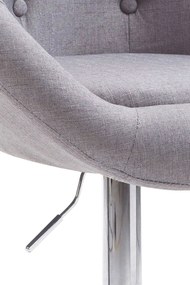 Banco de bar London em tecido e com estrutura cromada 65 x 107-128 x 57 cm Cinzento