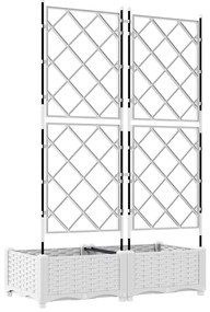 Jardineira com Treliça 2 pcs Branca 80x40x125,5 cm