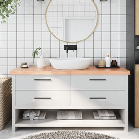 Bancada p/ WC 160x50x(2-6) cm madeira maciça tratada castanho