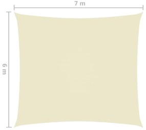 Para-sol estilo vela tecido oxford retangular 6x7 m cor creme