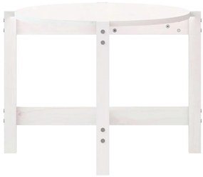 Mesa de centro 118x63x45 cm madeira de pinho maciça branco