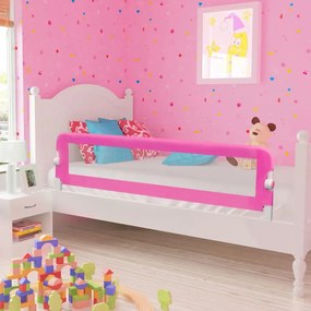 Barra de segurança para cama de criança 2 pcs 150x42 cm rosa
