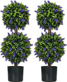 HOMCOM Conjunto de 2 plantas artificiais, planta artificial resistente a UV em vaso, planta de 70 cm para sala de estar, jardim | Aosom Portugal