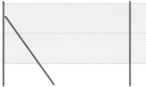 Conjunto de Postes de Cerca Cinzeto 1.4 x 10 m Aço Galvanizado